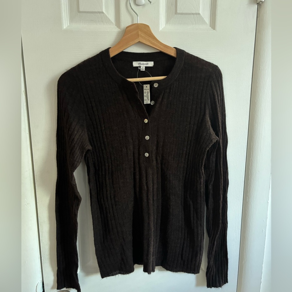 Madewell Alpaca Blend Henley Sweater